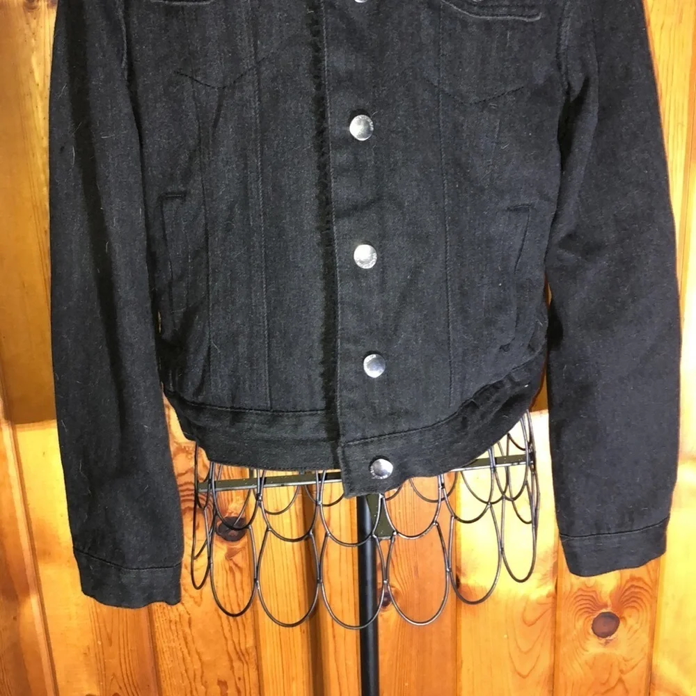 By 26 Ashley vintage charm size large jean jacket black boho western hippie​​​